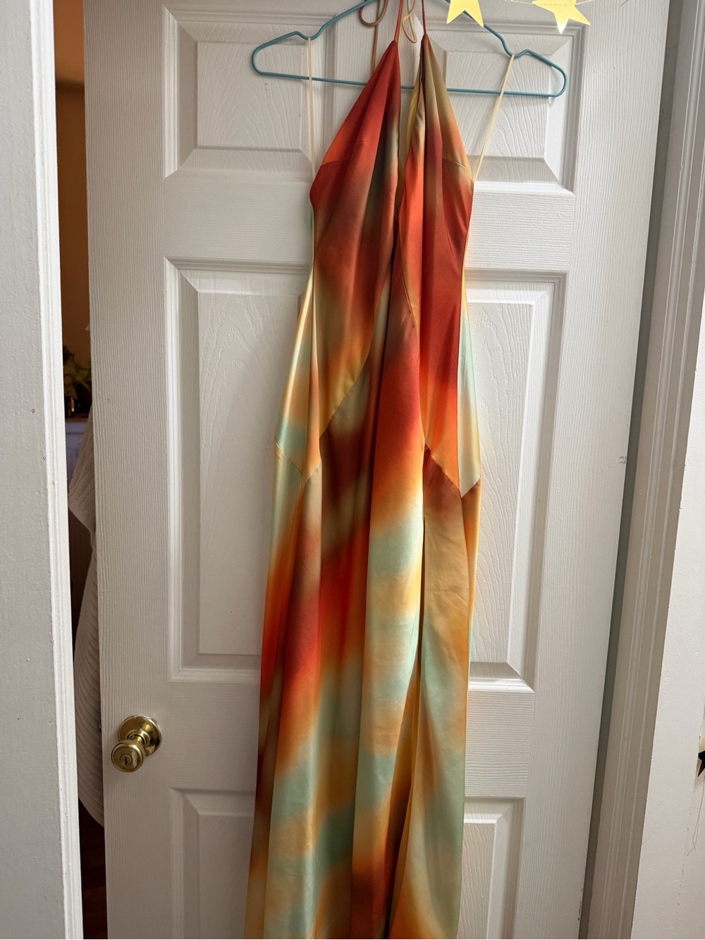 Anthropologie Halter Maxi Dress in Sunset Tie-Dye
